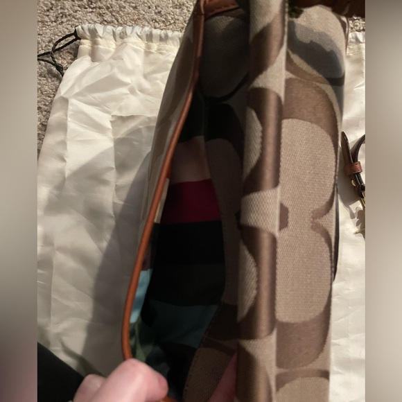 Coach Willis Brown Signature Canvas Tan Leather 65th Anniversary Crossbody Bag - Picture 7 of 12